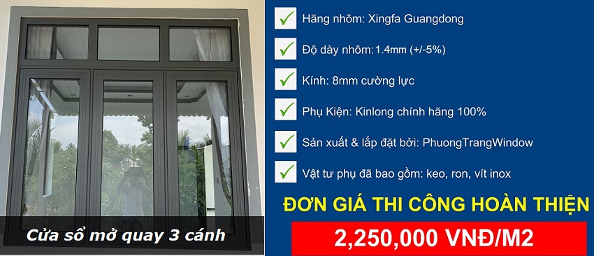 Giá cửa nhôm Xingfa chính hãng và Việt Nam