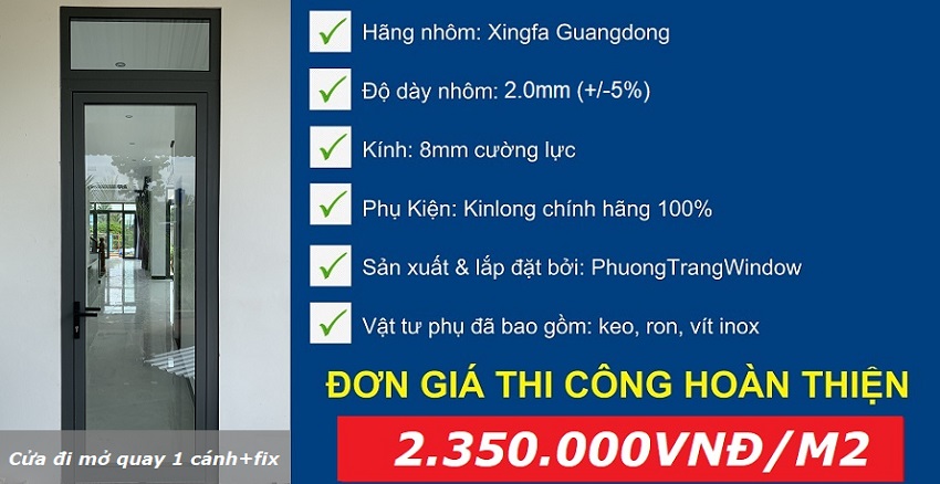 Giá cửa nhôm Xingfa chính hãng và Việt Nam