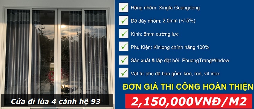 Giá cửa nhôm Xingfa chính hãng và Việt Nam