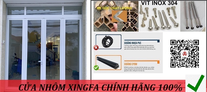 Giá cửa nhôm Xingfa chính hãng và Việt Nam