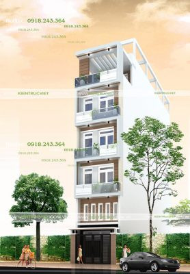 Mẫu nhà đẹp 5 tầng đẹp xây trọn gói 4.6 tr m2 bao ép cọc 2023
