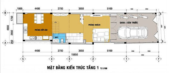 Mẫu nhà 3 tầng lầu 5x15 thiết kế hiện đại