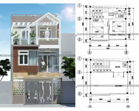 Mẫu nhà đẹp 3 lầu sân thượng nhiều người xây 2023