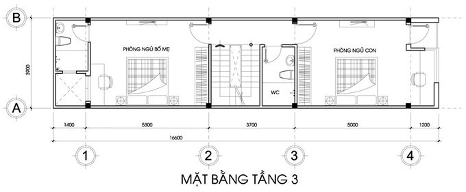 MẪU NHÀ PHỐ ỐNG 3 TẦNG GARA 4X15 ĐẸP